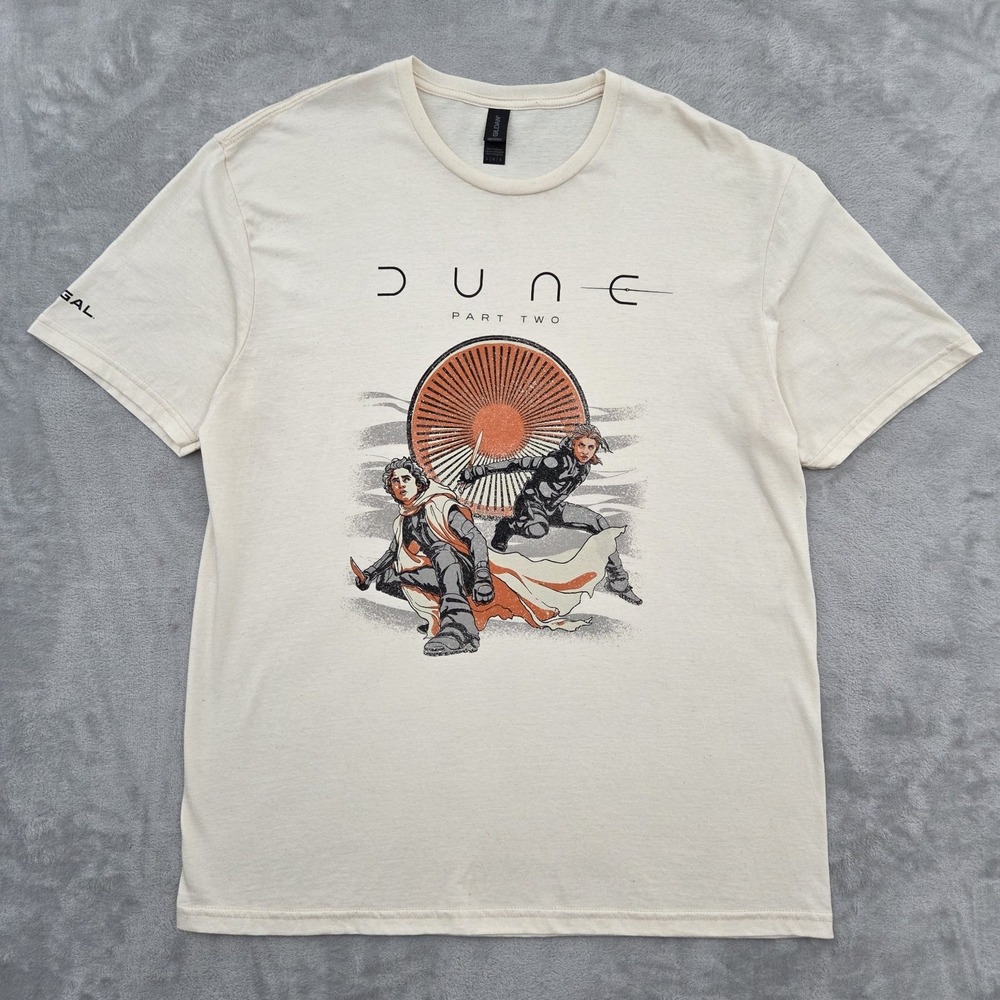 Dune Part Two Movie Promo T-shirt Mens L Beige Graphic Regal Gildan Softstyle